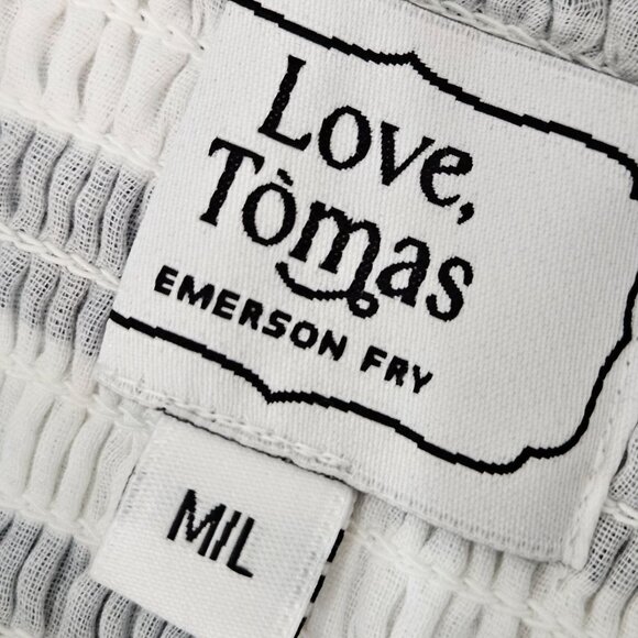 NWOT Emerson Fry Love, Tomas Santiago Maxi Dress Sz Medium L Blue Striped Boho - Picture 6 of 10